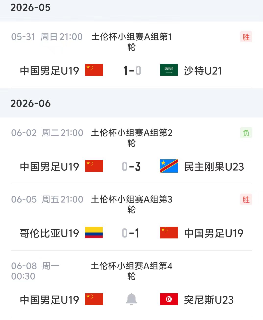 土伦杯小组末轮 U19国足首发出炉 贾伟伟苗润东先发 安智诚守门