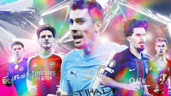 ESPN百大后腰/中前卫：维蒂尼亚居首 赖斯第二罗德里第三